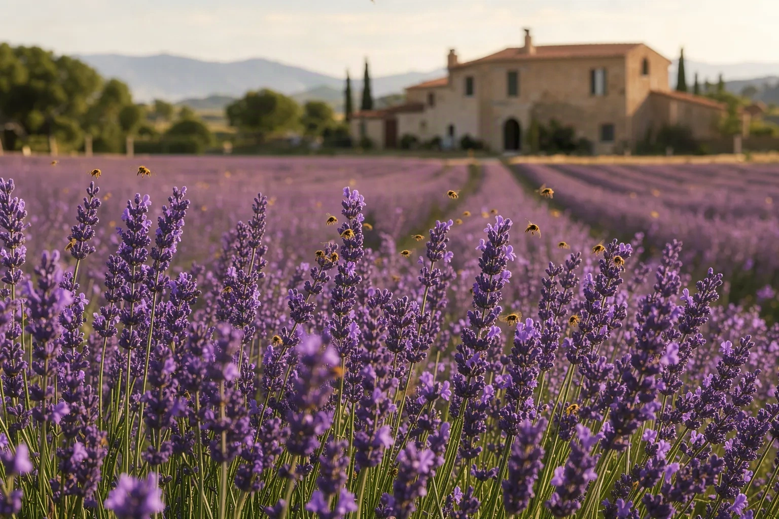 Champ de lavande en fleur dans le Luberon