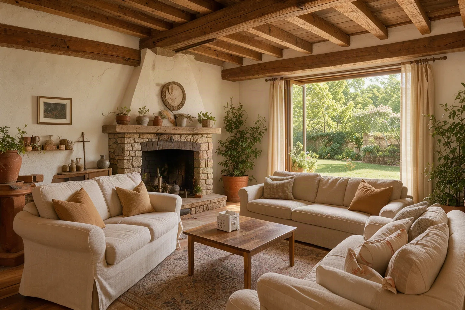 Coin salon de la suite, style provençal chaleureux